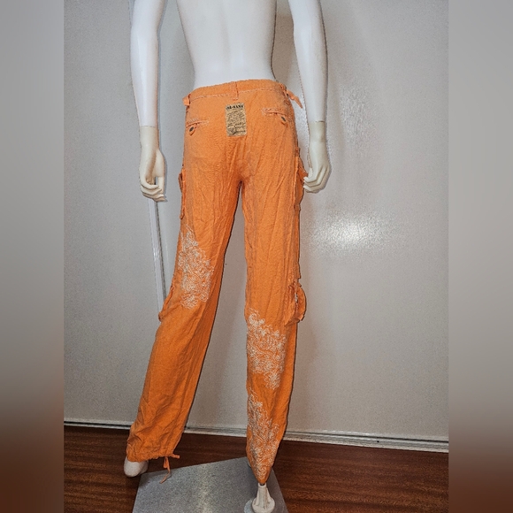 DA-NANG Orange Cargo Pants 100% Silk Size XS - Picture 5 of 16